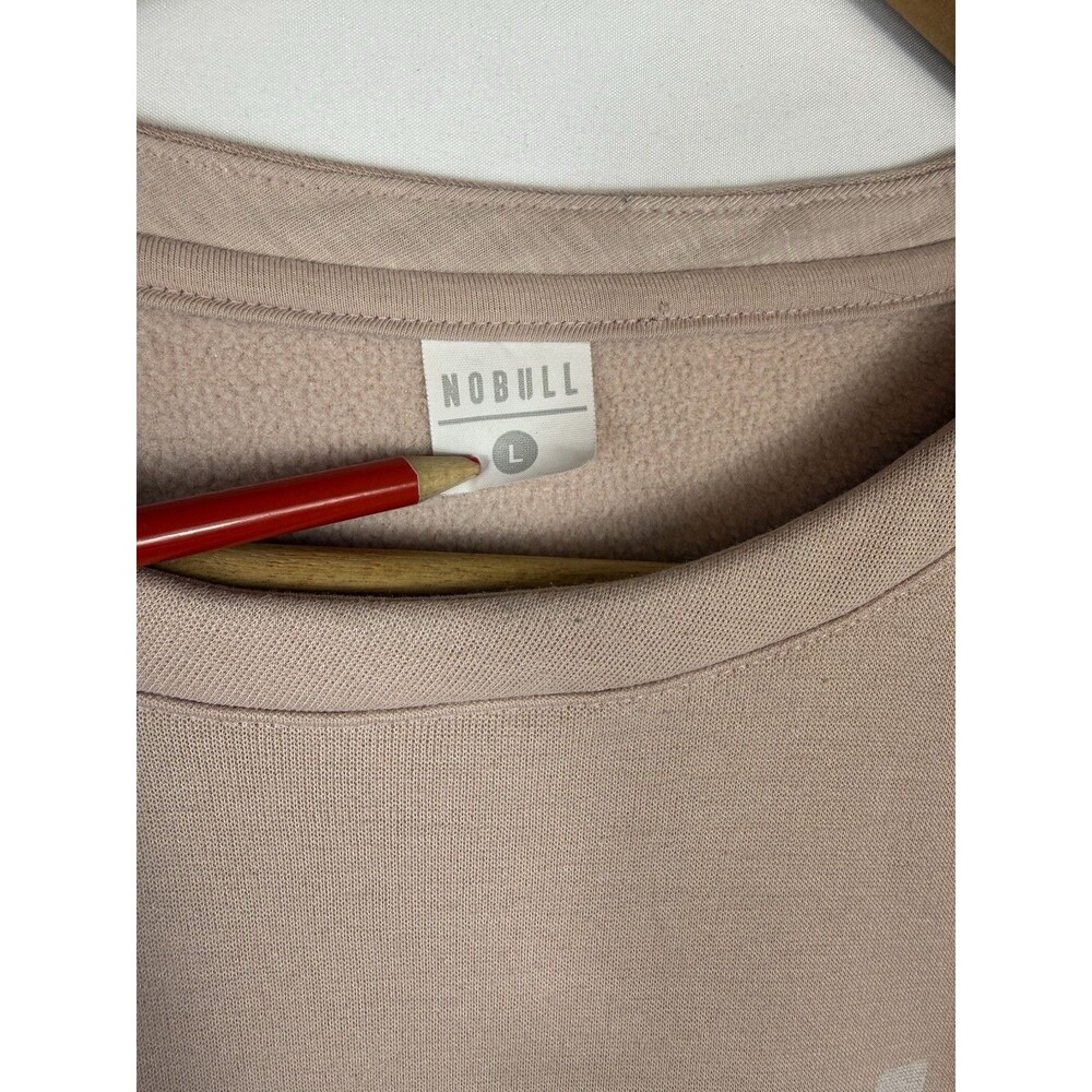 NOBULL Cropped Crewneck Sweater Womens Large Dusty Pink Athleisure - Picture 3 of 4